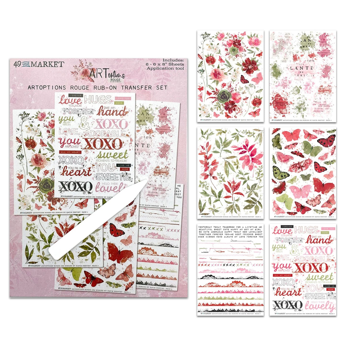 49 And Market ARToptions Rouge Rub-Ons 6"X8" - 6 Sheets