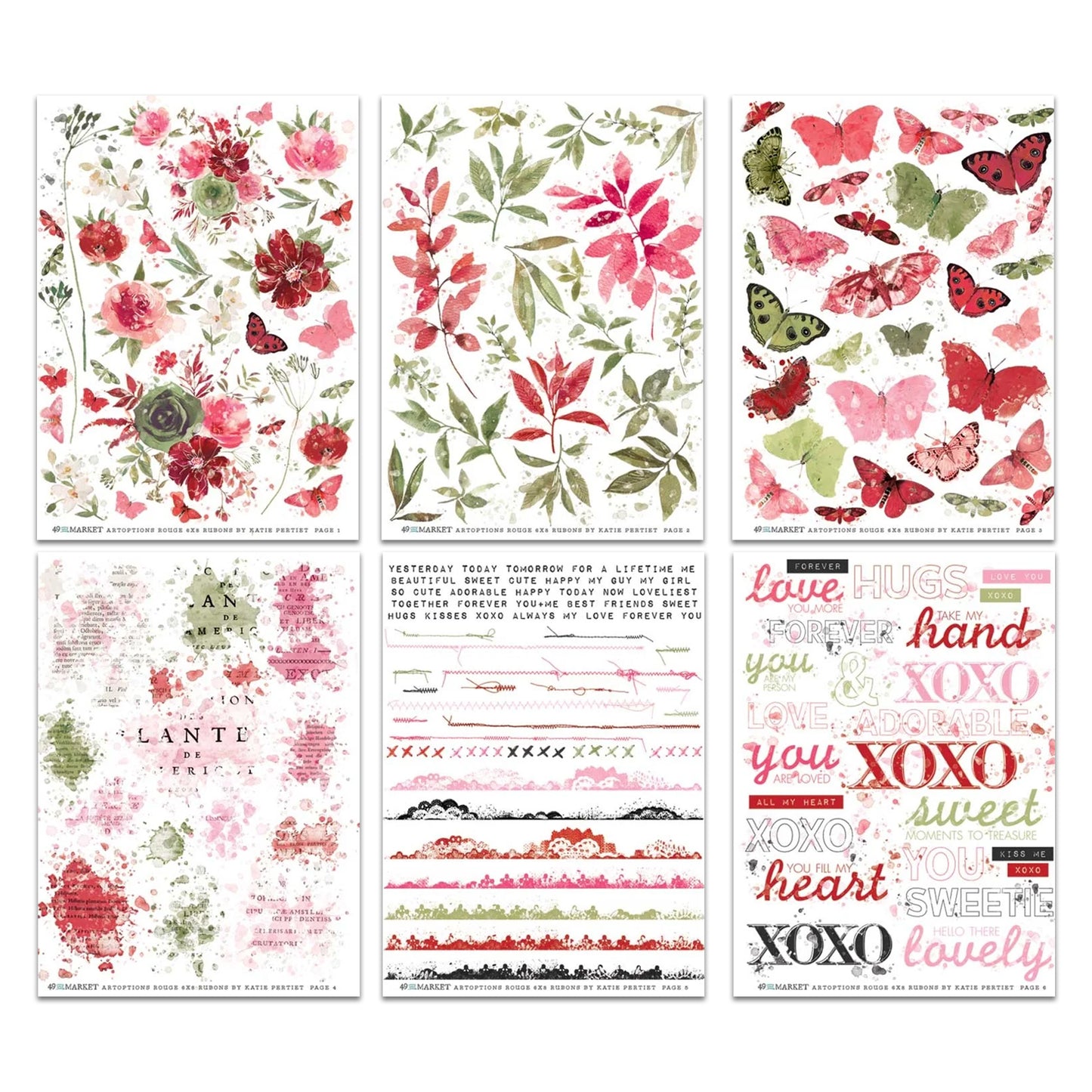 49 And Market ARToptions Rouge Rub-Ons 6"X8" - 6 Sheets