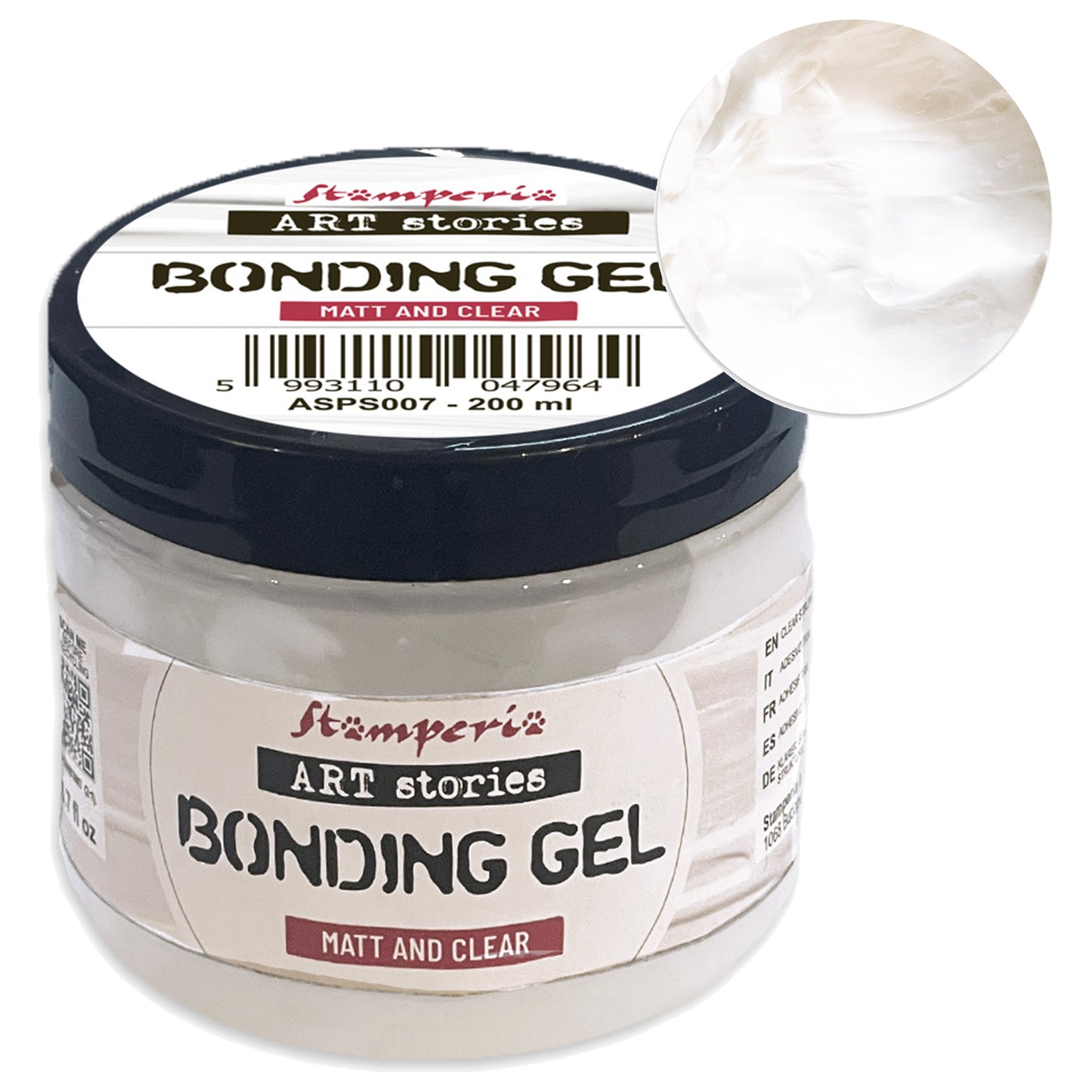 Stamperia Art Stories Texture Paste Bonding Gel Matt and Clear 200ml