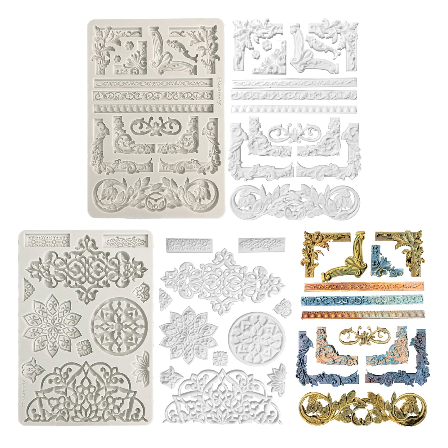 Stamperia Art Stories A4 Big Silicon Mould Bundle - Frames & Mandala