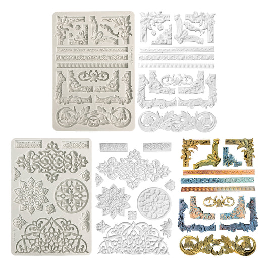 Stamperia Art Stories A4 Big Silicon Mould Bundle - Frames & Mandala