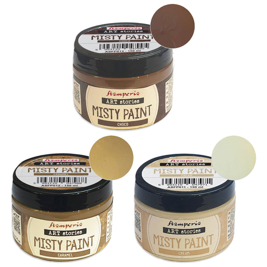 Stamperia Art Stories Misty Paint Bundle - Cream, Caramel & Choco