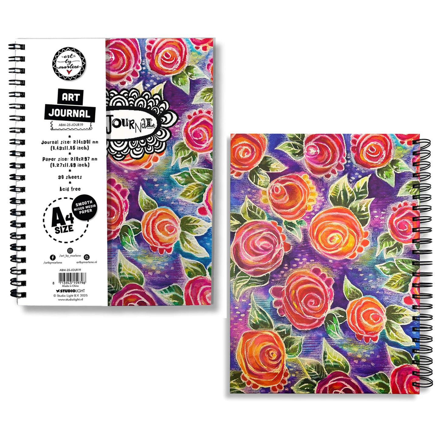 Art by Marlene Art Journal - A4 - Roses