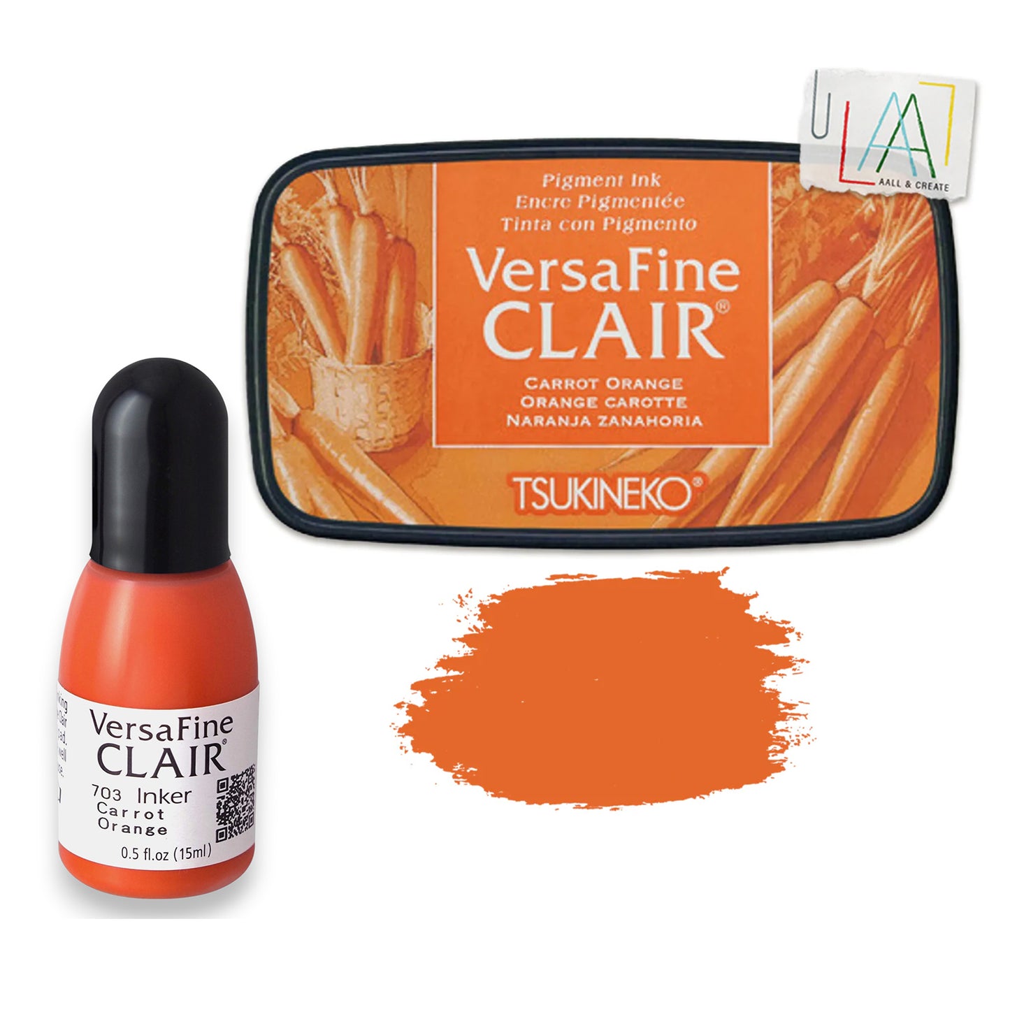 Tsukineko Versafine Clair Inkpad + Reinker Carrot Orange