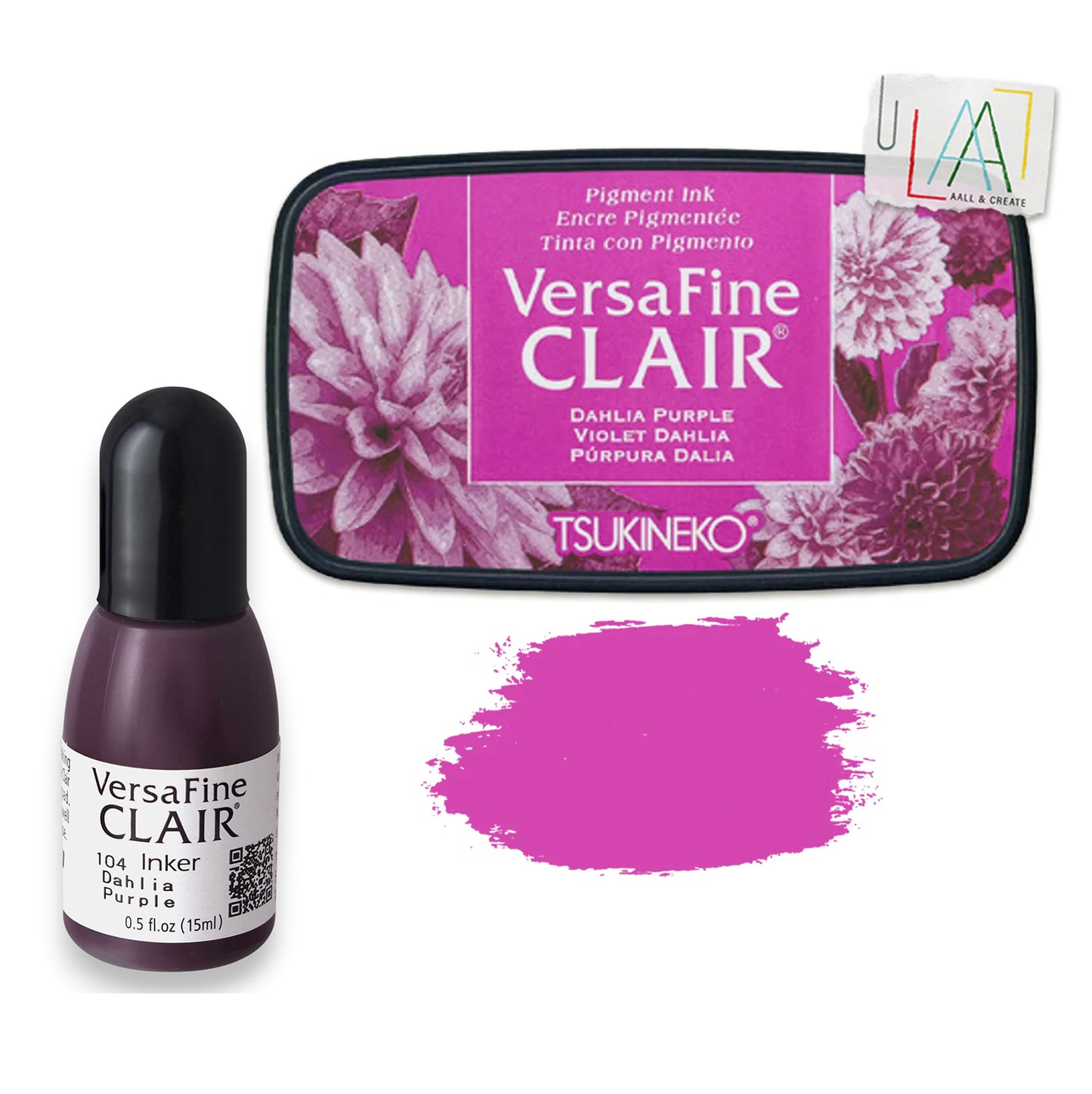 Tsukineko Versafine Clair Inkpad + Reinker Dahlia Purple