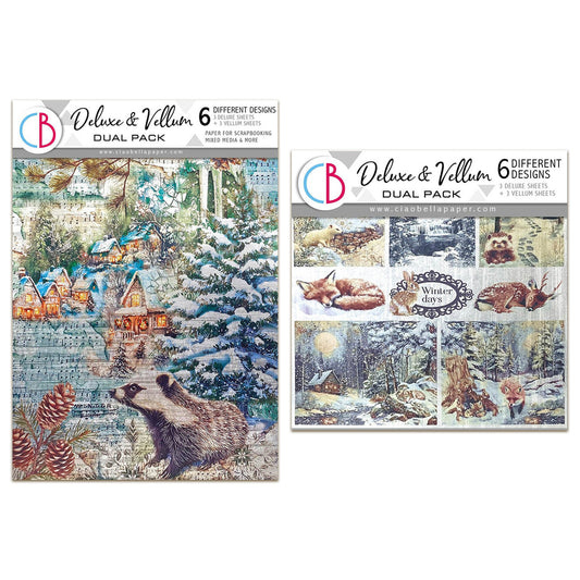 Ciao Bella Forest Tales 6x6" & A4 Deluxe Paper Silver & Vellum Bundle