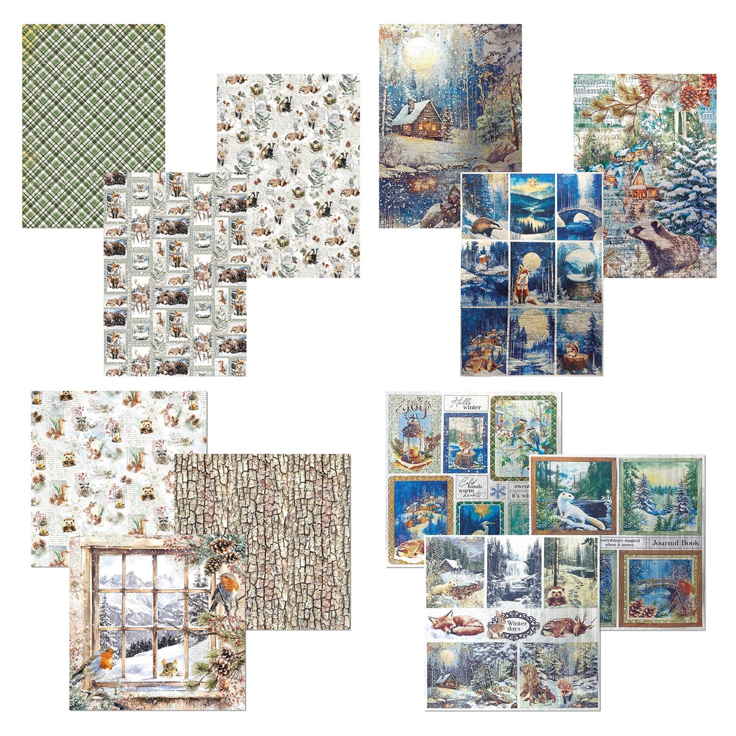 Ciao Bella Forest Tales 6x6" & A4 Deluxe Paper Silver & Vellum Bundle