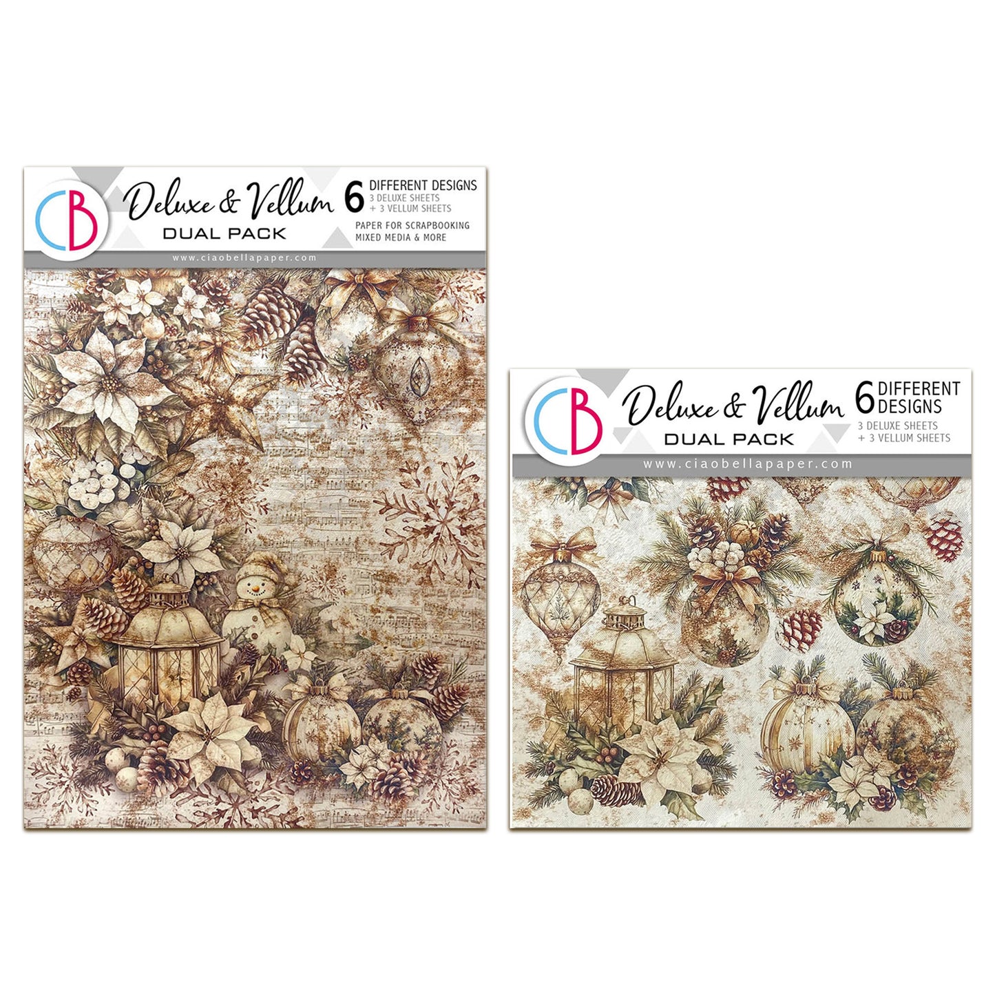 Ciao Bella Winter Season 6x6" & A4 Deluxe Paper Pearl Copper & Vellum Bundle