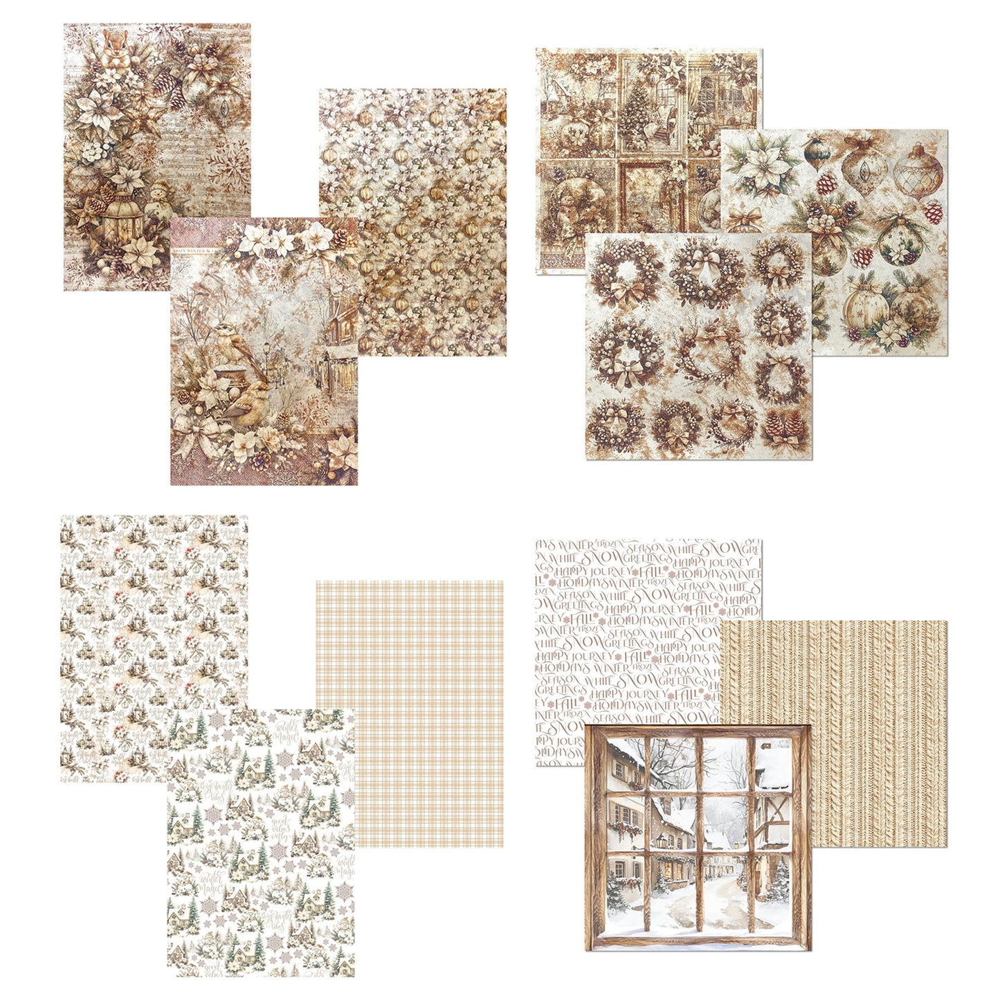 Ciao Bella Winter Season 6x6" & A4 Deluxe Paper Pearl Copper & Vellum Bundle