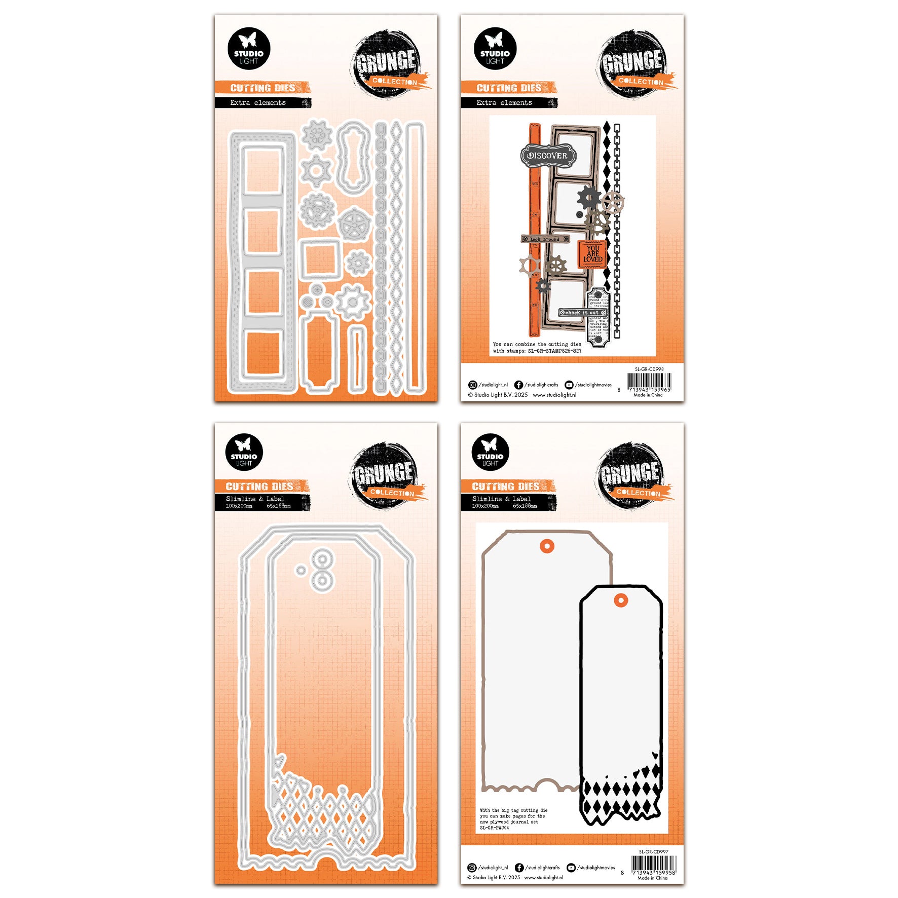 Studio Light Grunge Cutting Dies - Tag Shapes & Extra Elements – AALL ...