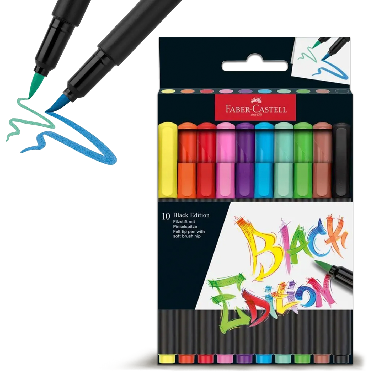 Faber Castell Black Edition Brushpen Set (10pcs)