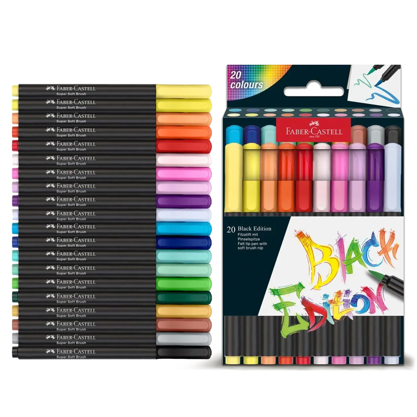 Faber Castell Black Edition Brushpen Set (20pcs)