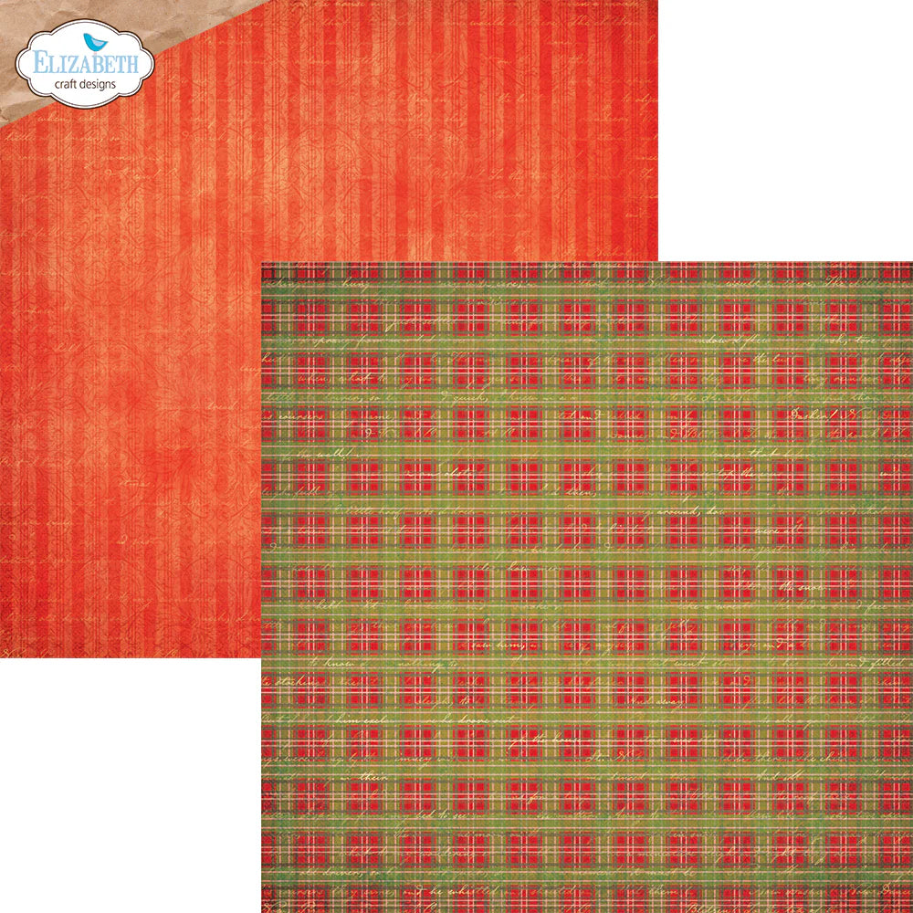 Elizabeth Craft Designs Festive Holly - 12x12 Inch Patterned Cardstock Paper