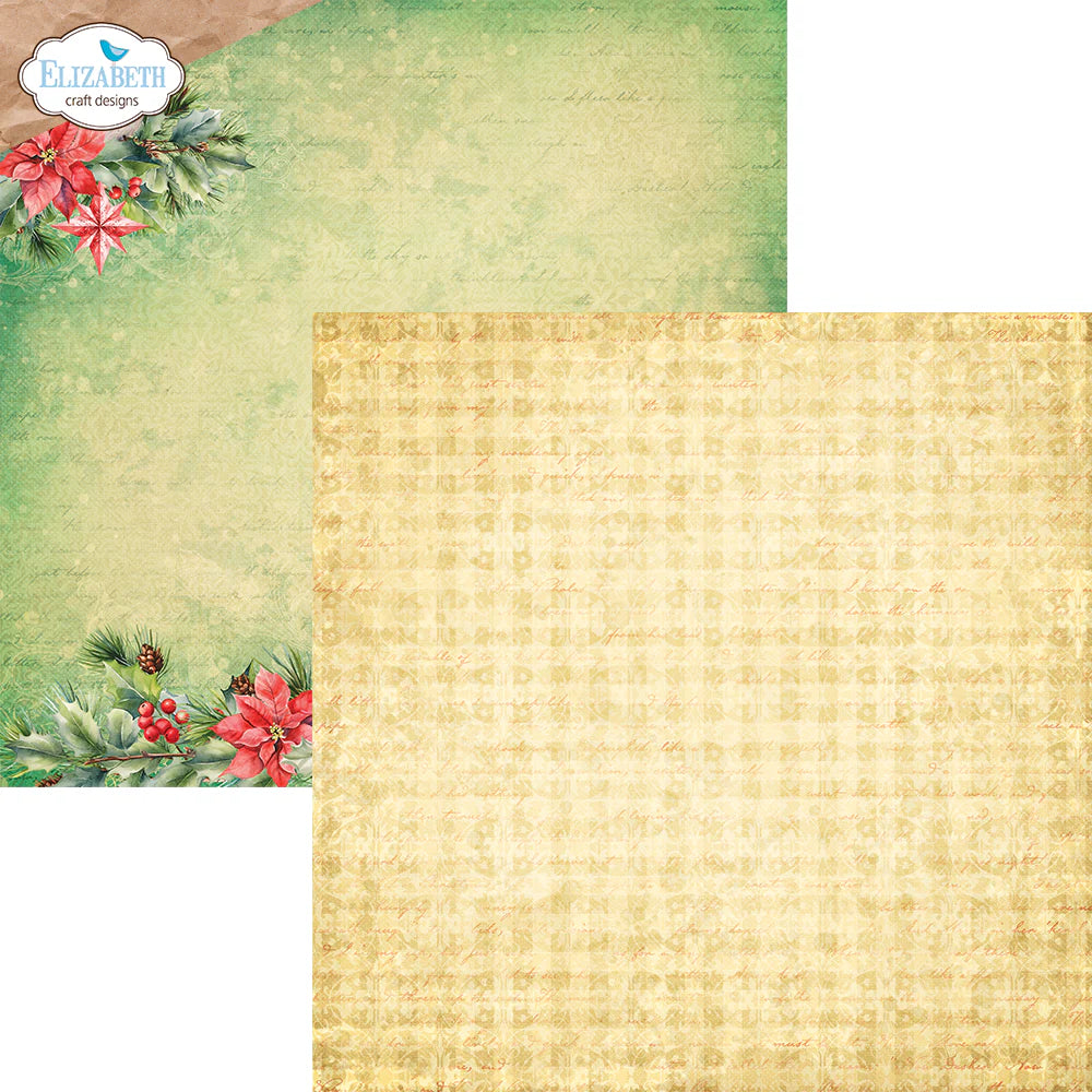 Elizabeth Craft Designs Festive Holly - 12x12 Inch Patterned Cardstock Paper