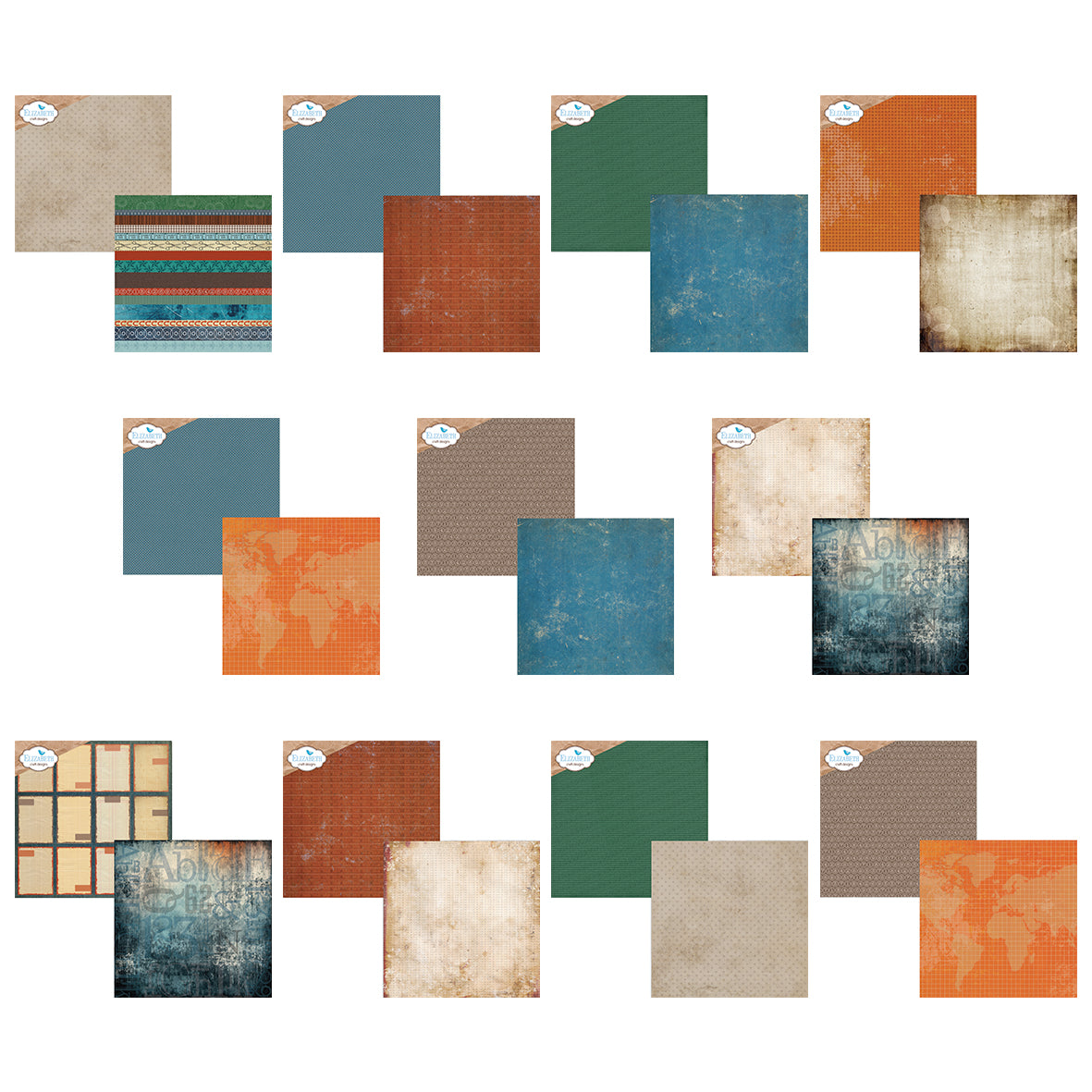 Elizabeth Craft Designs Rest & Relaxation 12x12 Inch Patterned Cardstock Paper by Everyday Memories
