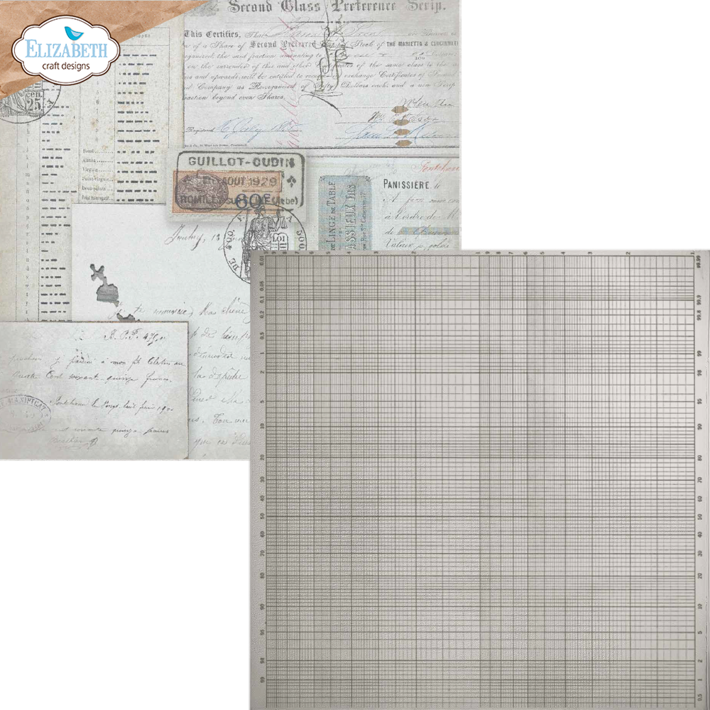 Elizabeth Craft Designs Beautifully Worn 12x12 Inch Patterned Cardstock Backgrounds Volume 5 by Devid Roodenburg