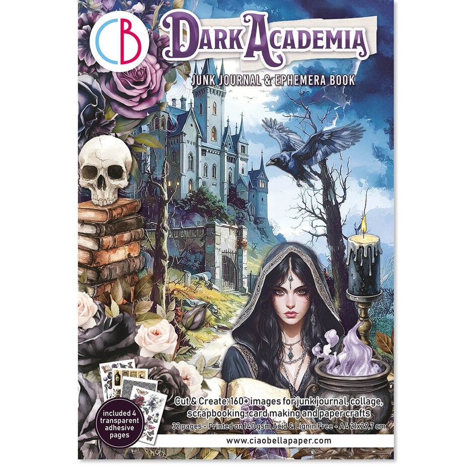 Ciao Bella Dark Academia A4 Junk Journal Ephemera Book (32pcs)