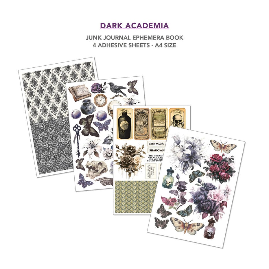 Ciao Bella Dark Academia A4 Junk Journal Ephemera Book (32pcs)