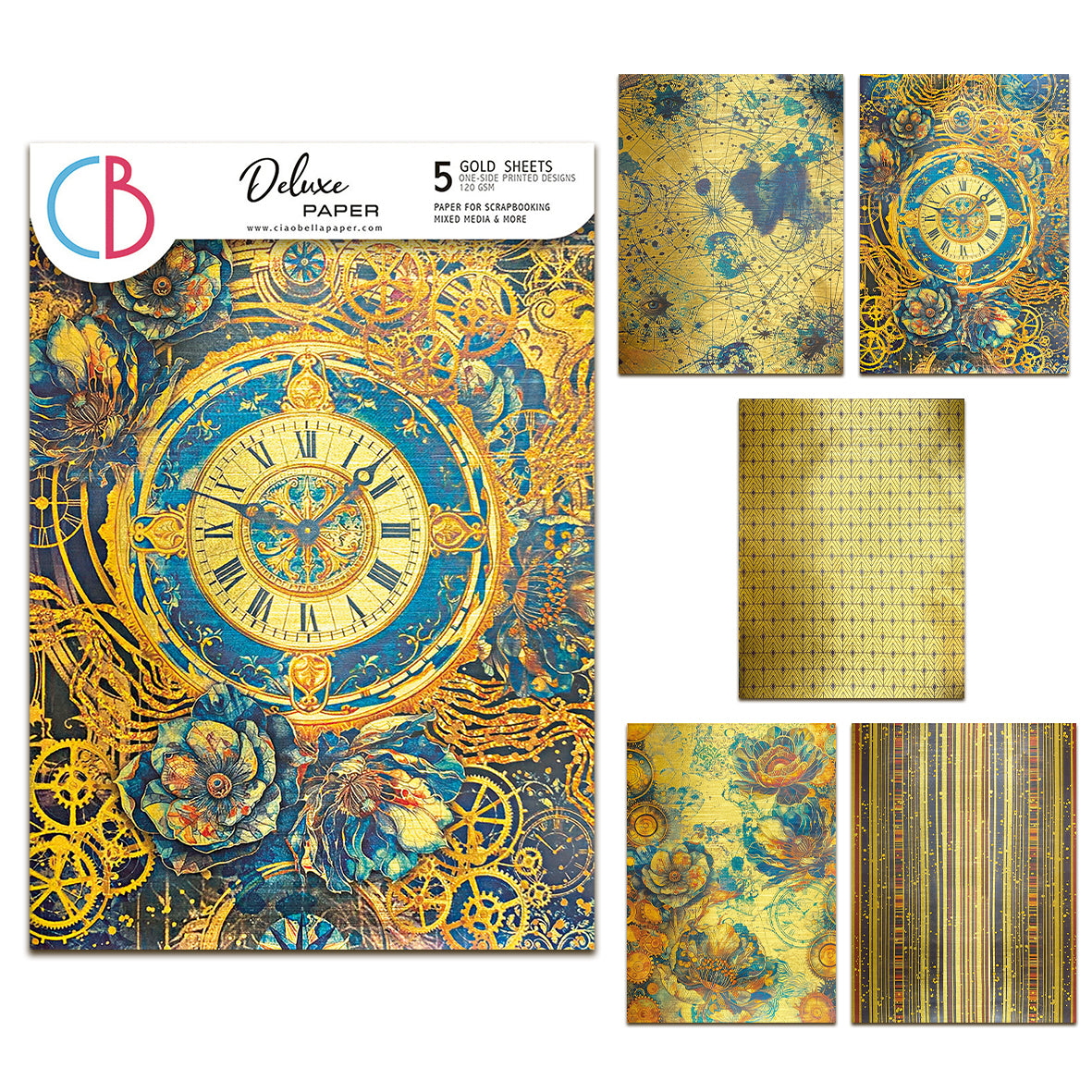Ciao Bella Celestial Paper Gold A4 Deluxe Paper Gold (5pcs)