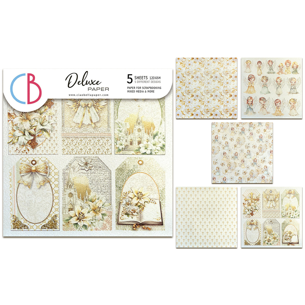 Ciao Bella Blessing Day 6x6 Inch Deluxe Paper Pearl (5pcs)