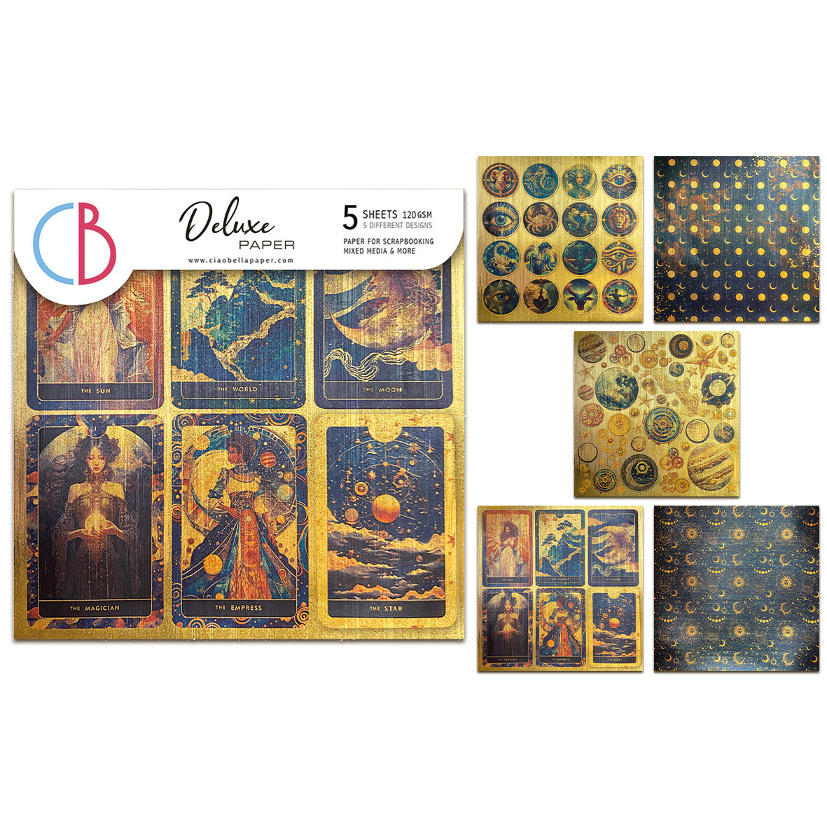 Ciao Bella Celestial 6x6 Inch Deluxe Paper Gold (5pcs)