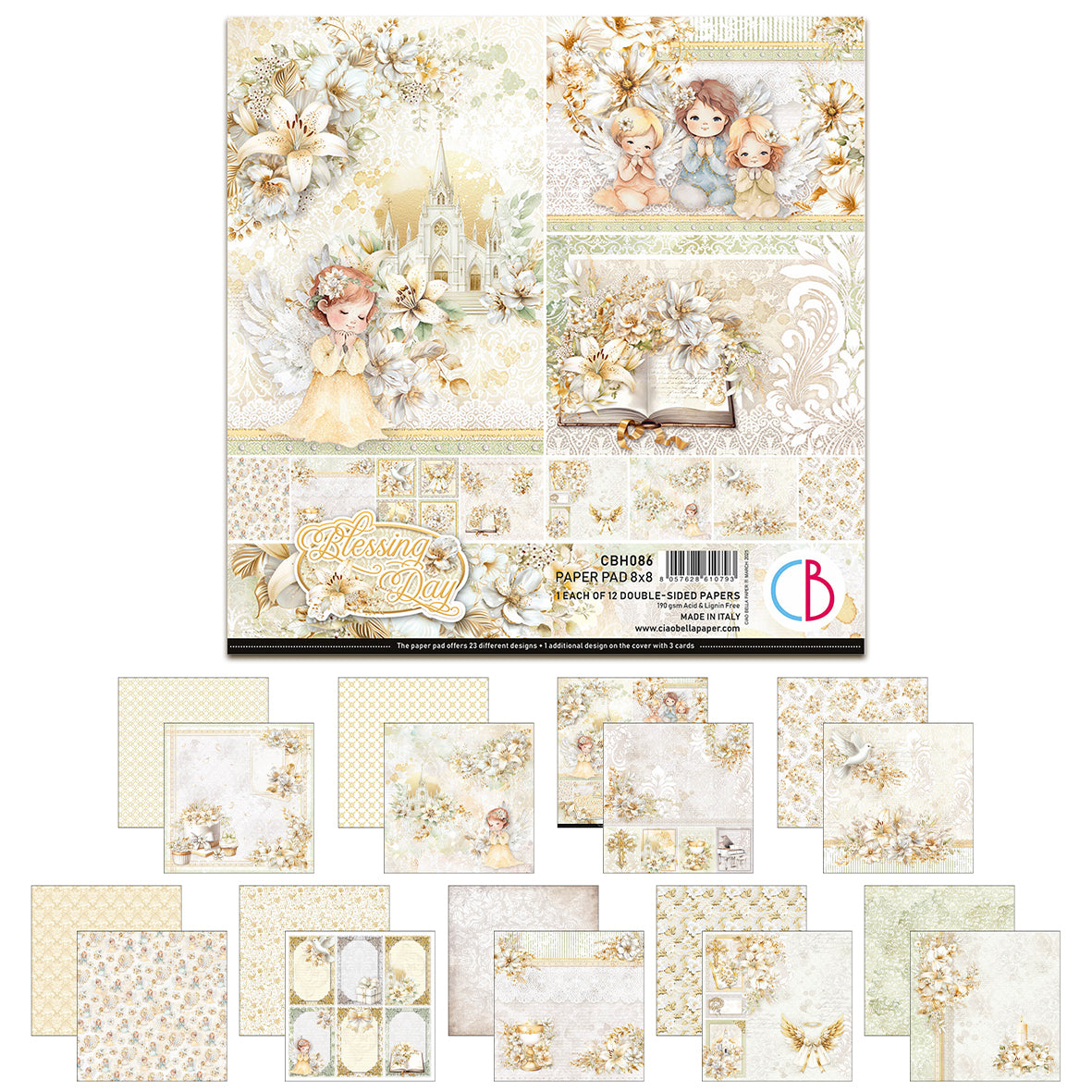Ciao Bella Blessing Day 8x8 Inch Paper Pad (12pcs)
