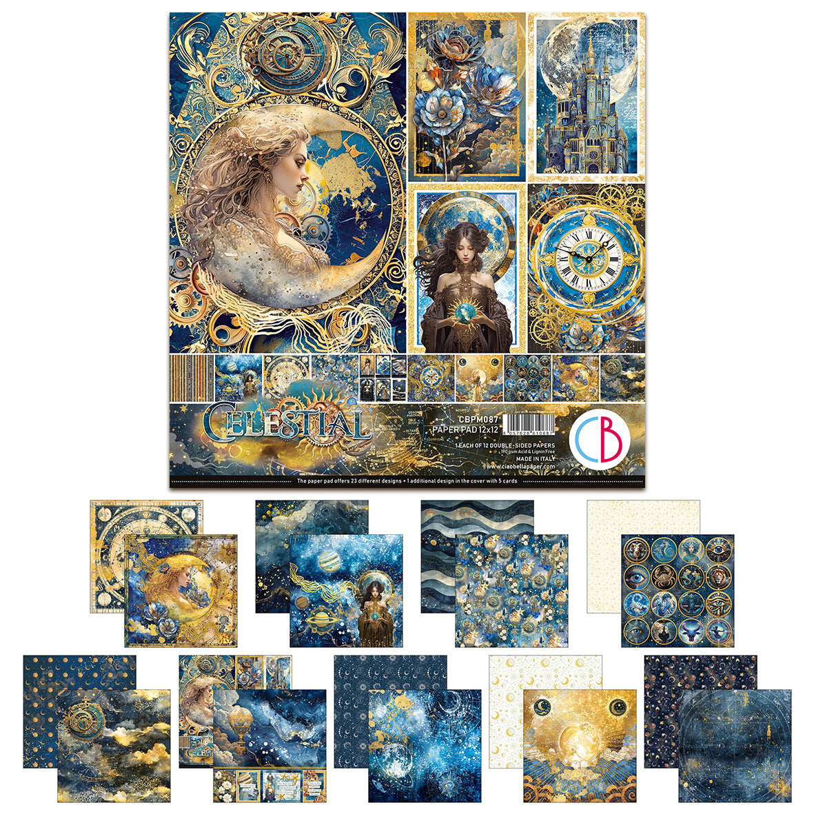 Ciao Bella Celestial 12x12 Inch Paper Pad (12pcs)