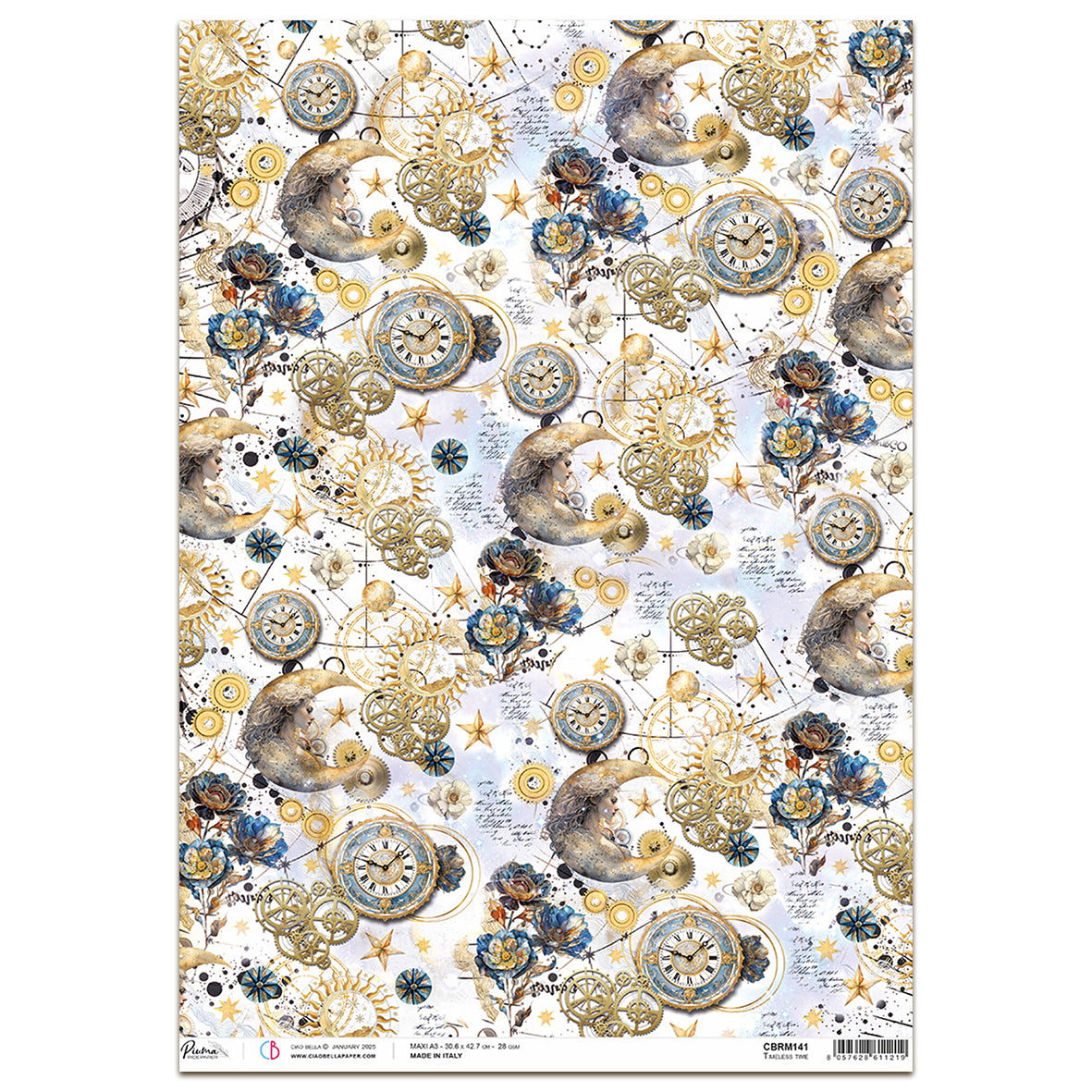 Ciao Bella Celestial A3 Rice Paper Timeless Time (1pc)