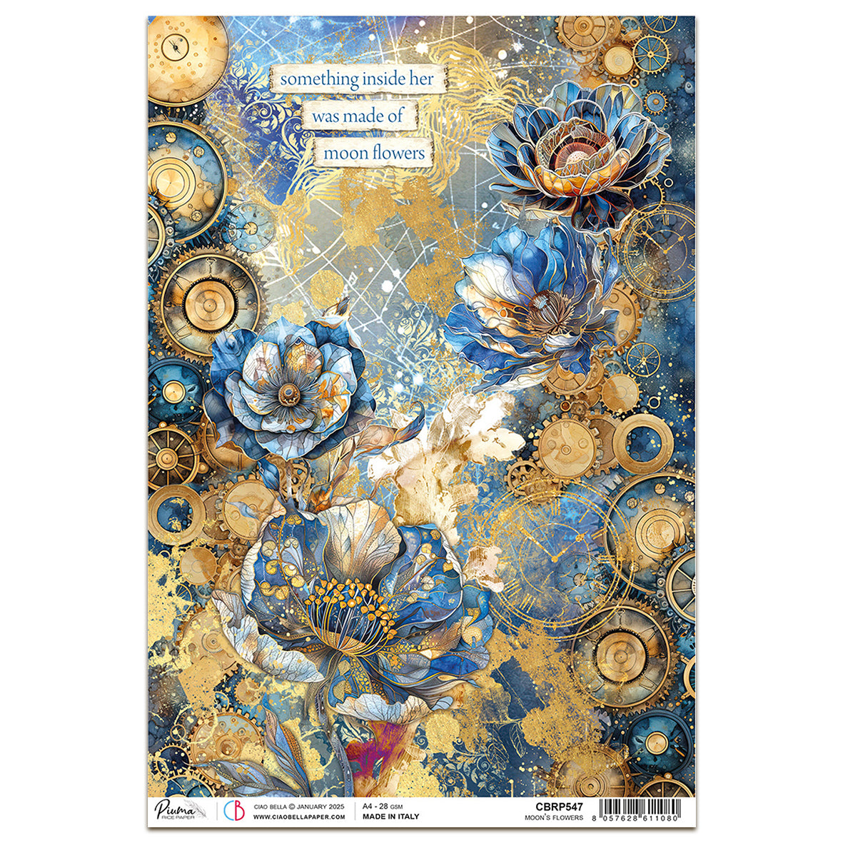 Ciao Bella Celestial A4 Rice Paper Moon's Flowers (1pc)