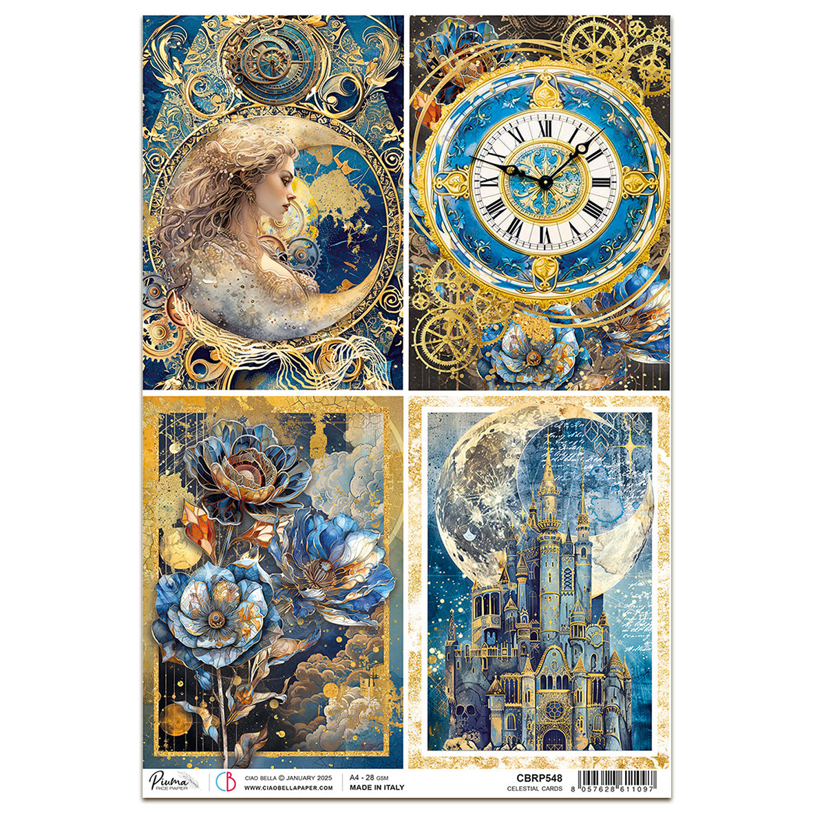 Ciao Bella Celestial A4 Rice Paper Celestial Cards (1pc)