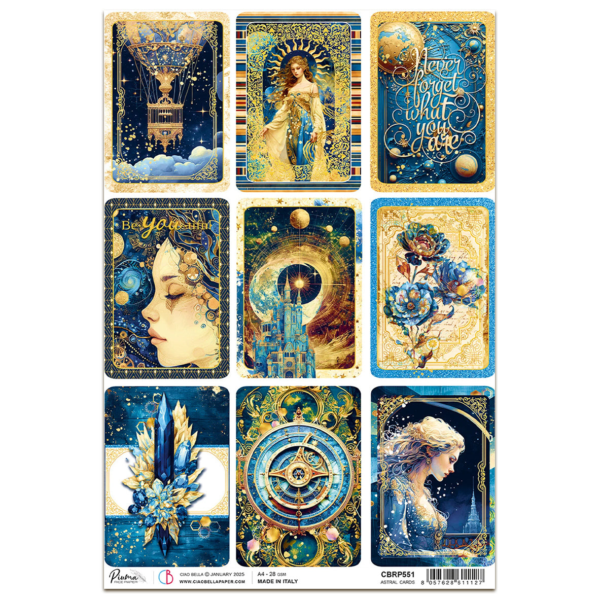 Ciao Bella Celestial A4 Rice Paper Astral Cards (1pc)
