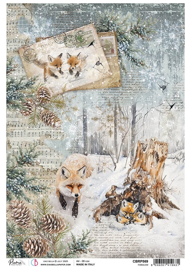 Ciao Bella Forest Tales A4 Rice Paper Foxglow (1pc)