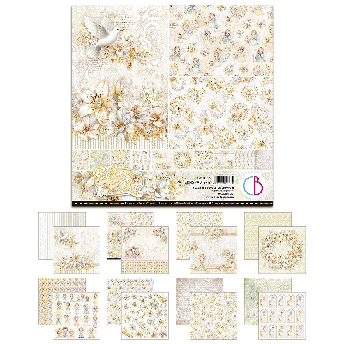 Ciao Bella Blessing Day 12x12 Inch Patterns Pad (8pcs)