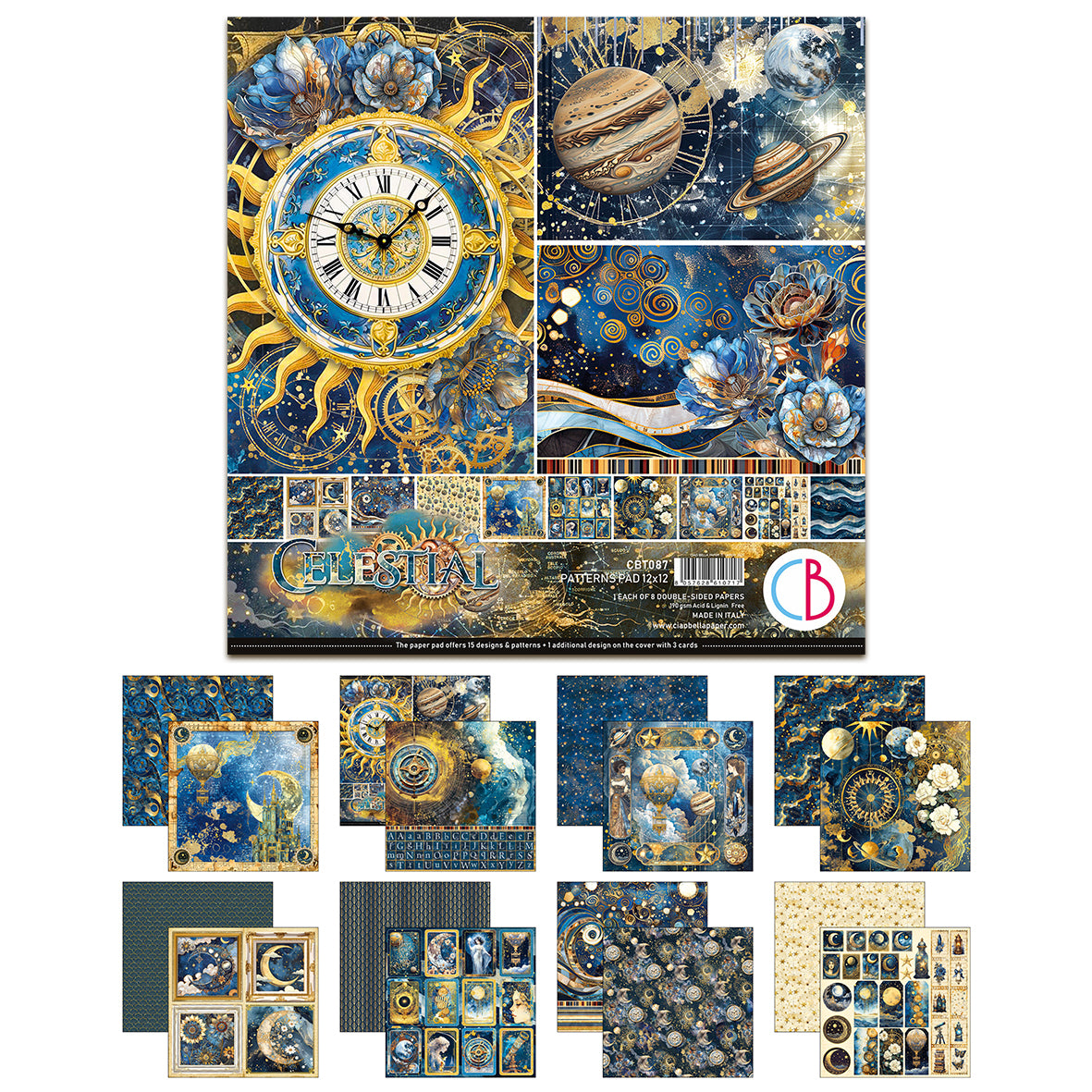 Ciao Bella Celestial 12x12 Inch Patterns Pad (8pcs)
