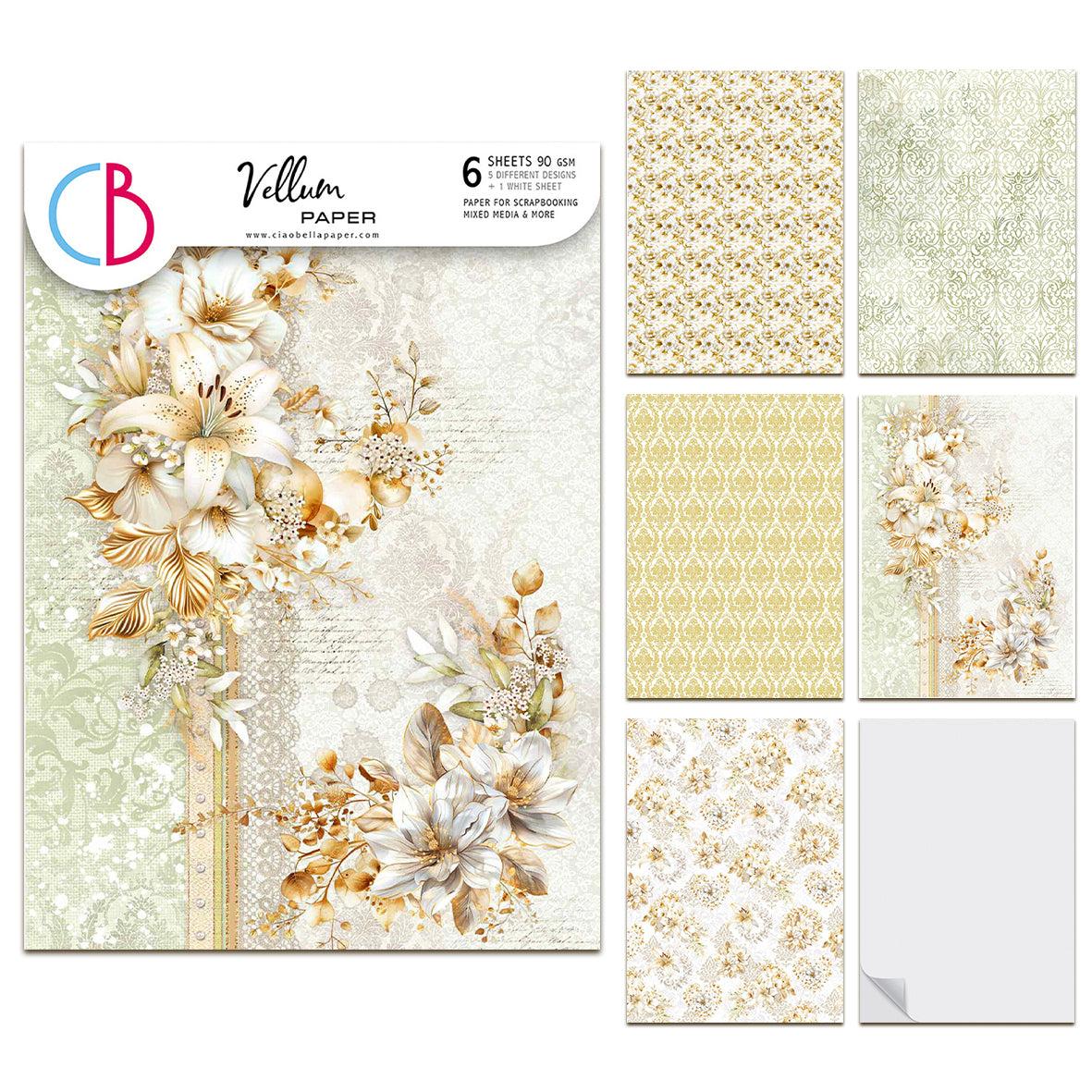 Ciao Bella Blessing Day A4 Vellum Paper Patterns (6pcs)