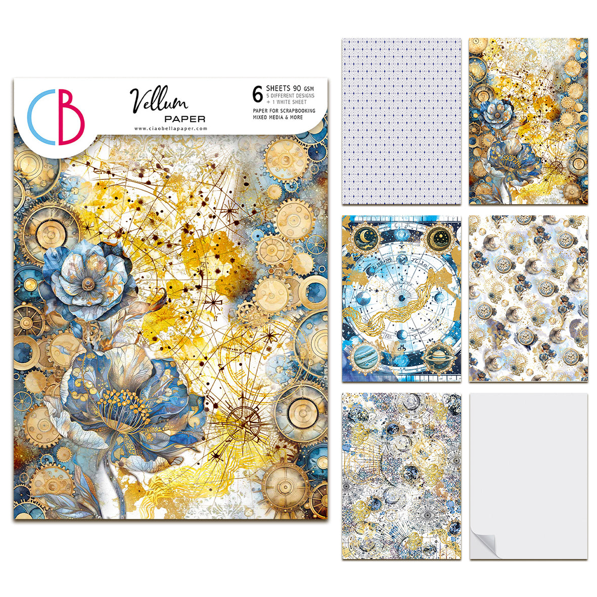 Ciao Bella Celestial A4 Vellum Paper Patterns (6pcs)