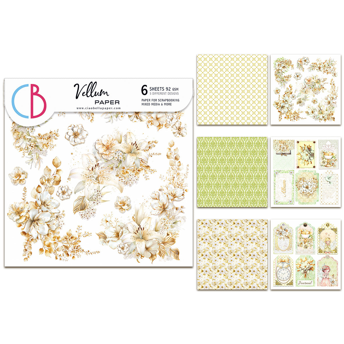 Ciao Bella Blessing Day 6x6 Inch Vellum Fussy Cut (6pcs)