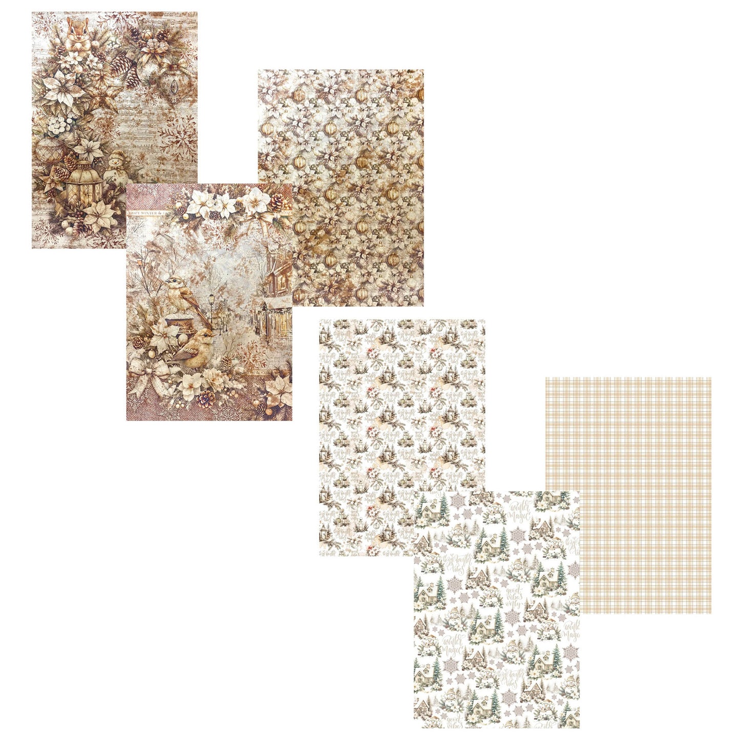 Ciao Bella Winter Season A4 Deluxe Paper Pearl Copper & Vellum Dual Pack Mixed (6pcs)