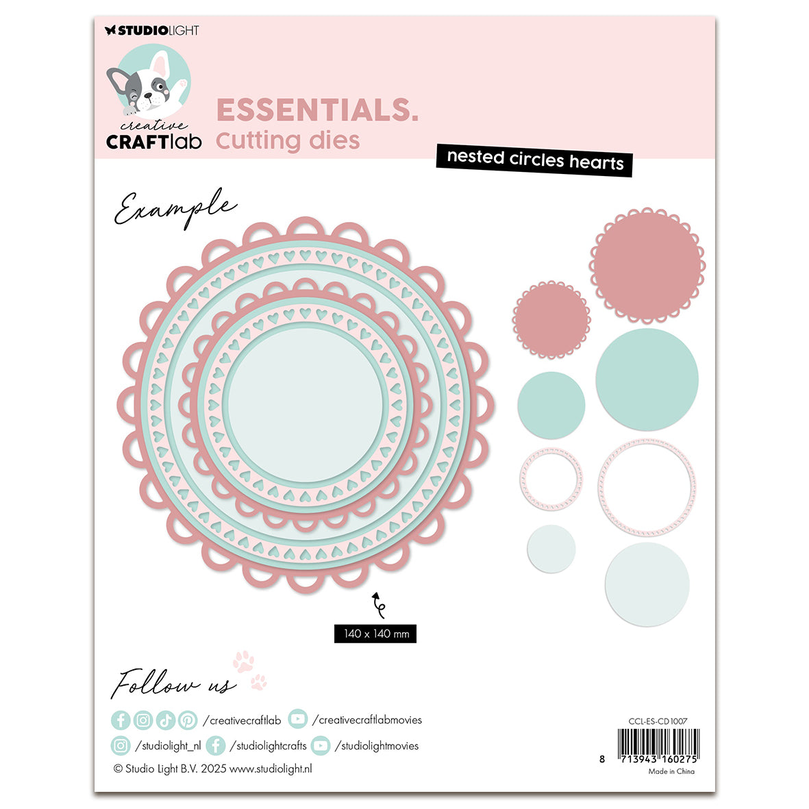 Creative Craftlab Essentials Cutting Die - Nested Circles Hearts