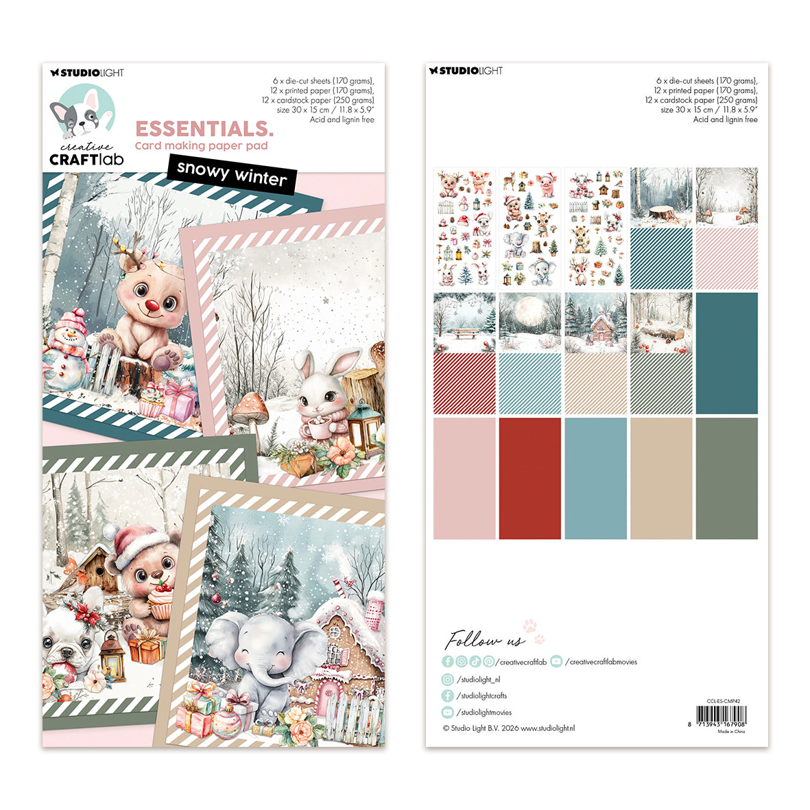 Studio Light Creative Craftlab Card making pad Snowy winter Essentials