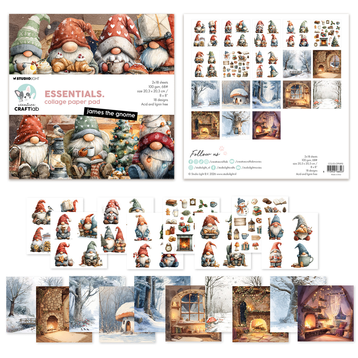 Studio Light CCL Collage Paper Pad James The Gnome Essentials