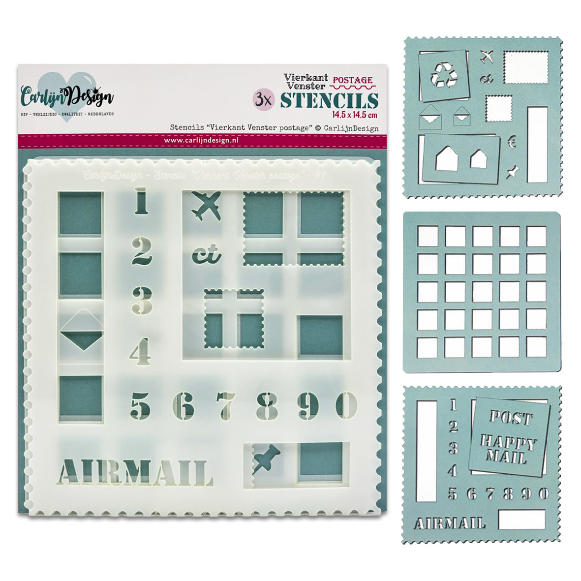 CarlijnDesign Stencils Square Window Postage