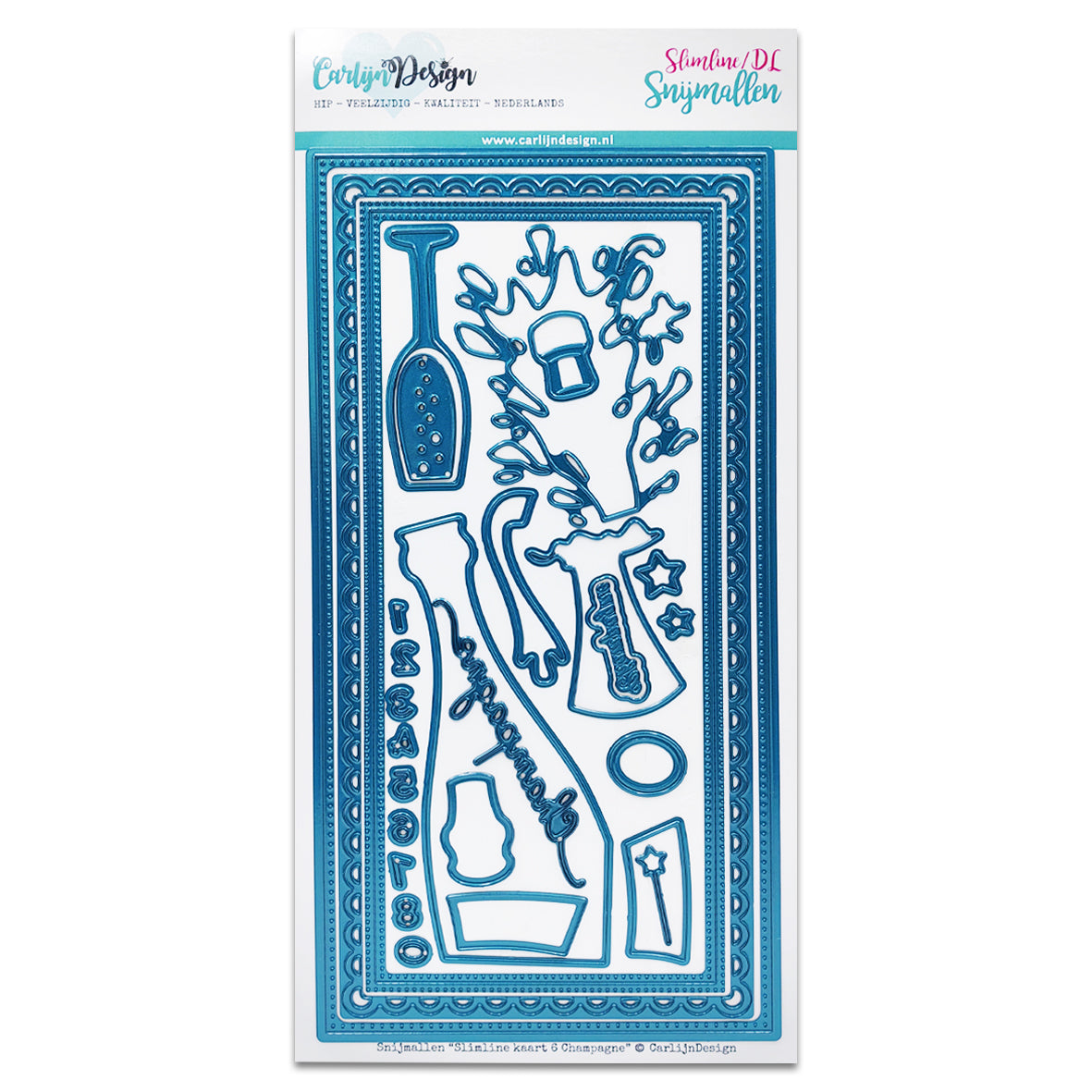 CarlijnDesign Dies Slimline Card 6 Champagne