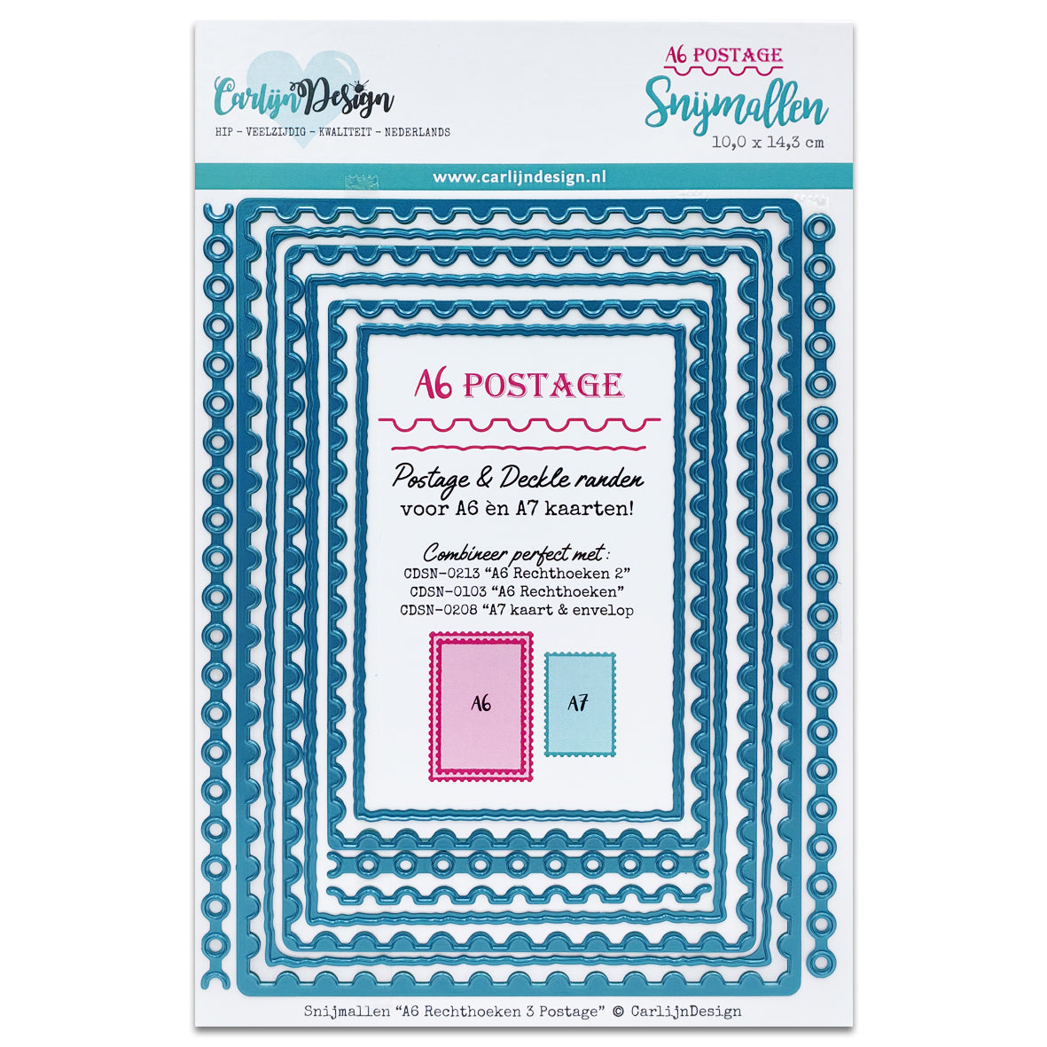 CarlijnDesign Dies A6 Rectangles 3 Postage