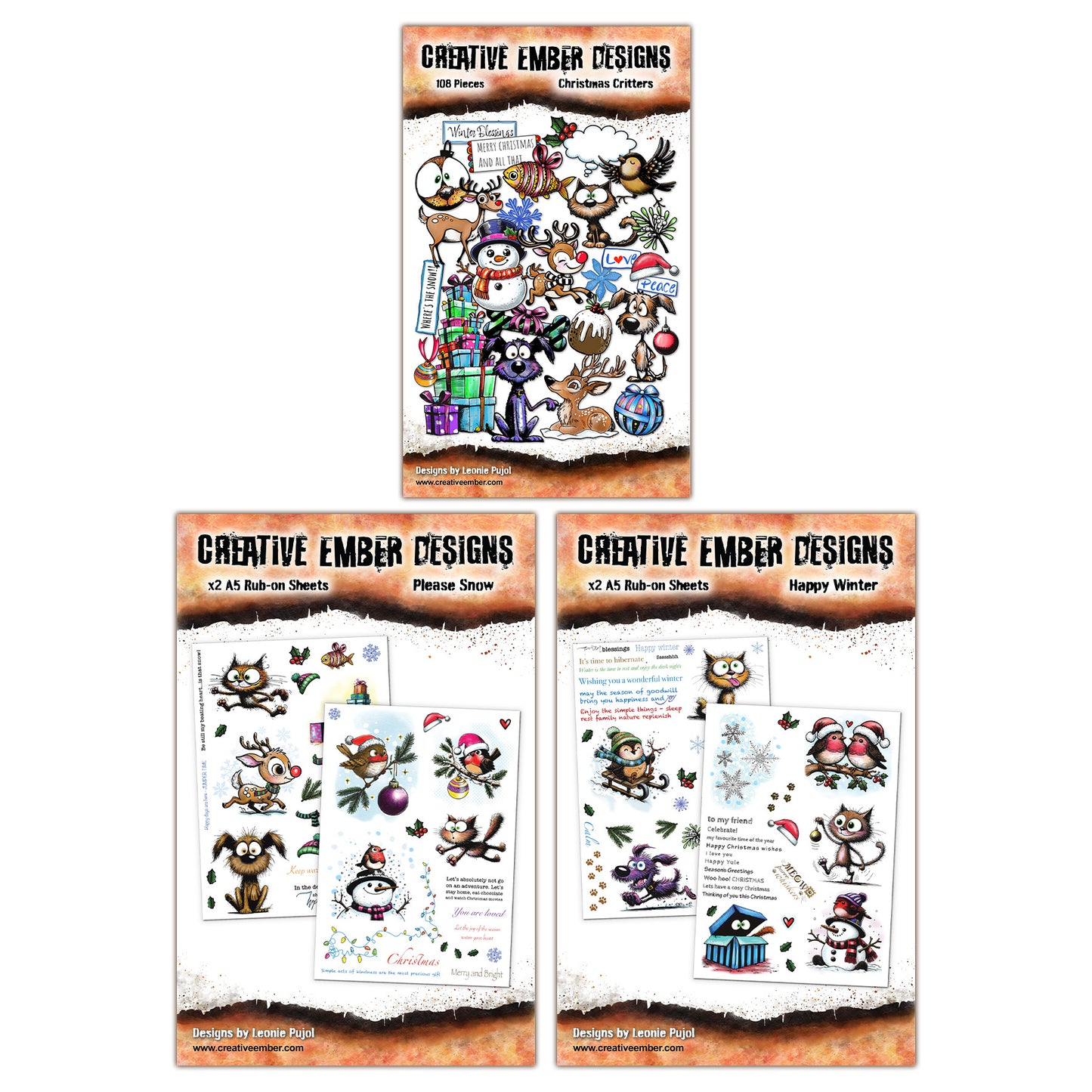 Creative Ember Designs Christmas 2025 Ephemera & Rub Ons Bundle