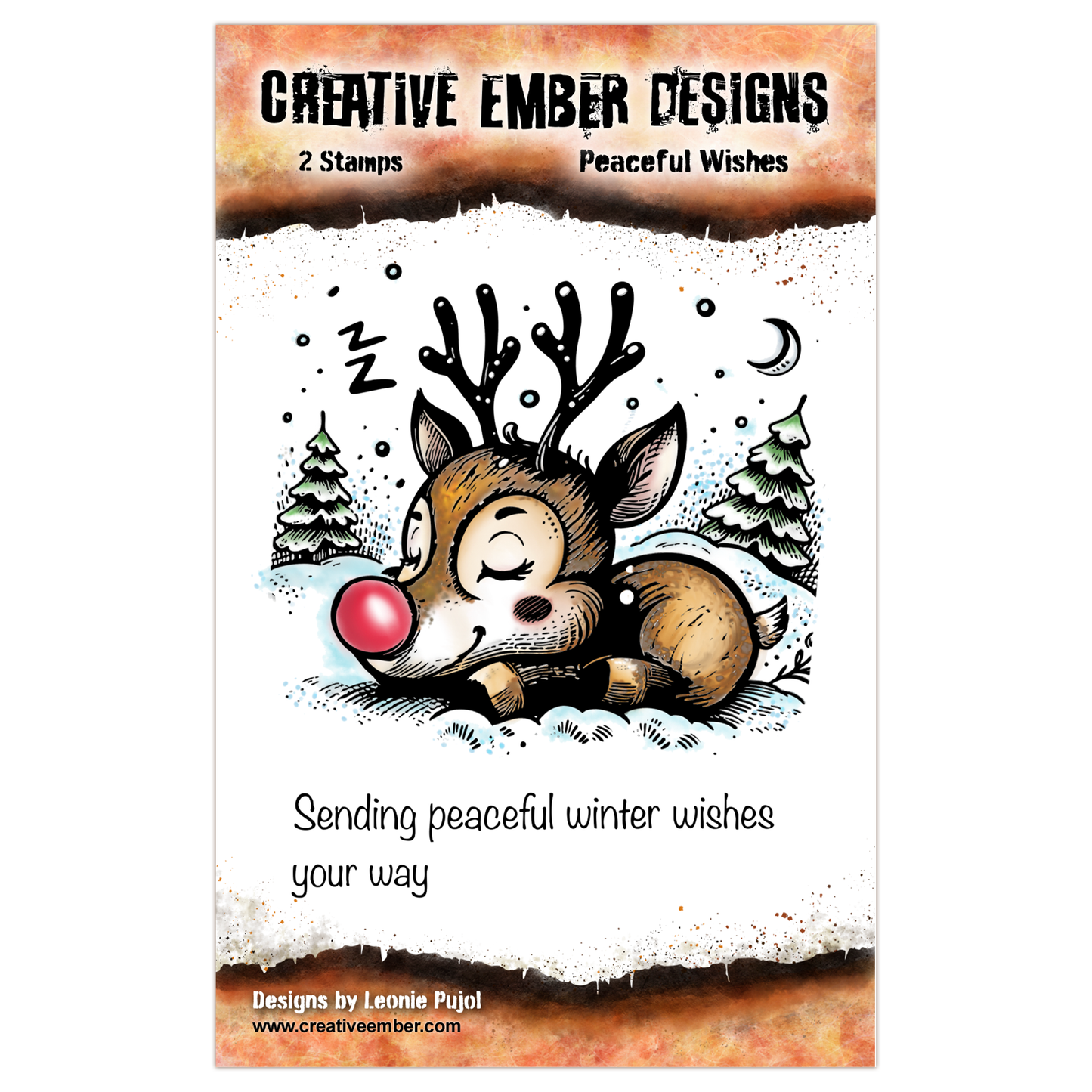 Creative Ember Designs Peaceful Wishes - A7 Stamp Set