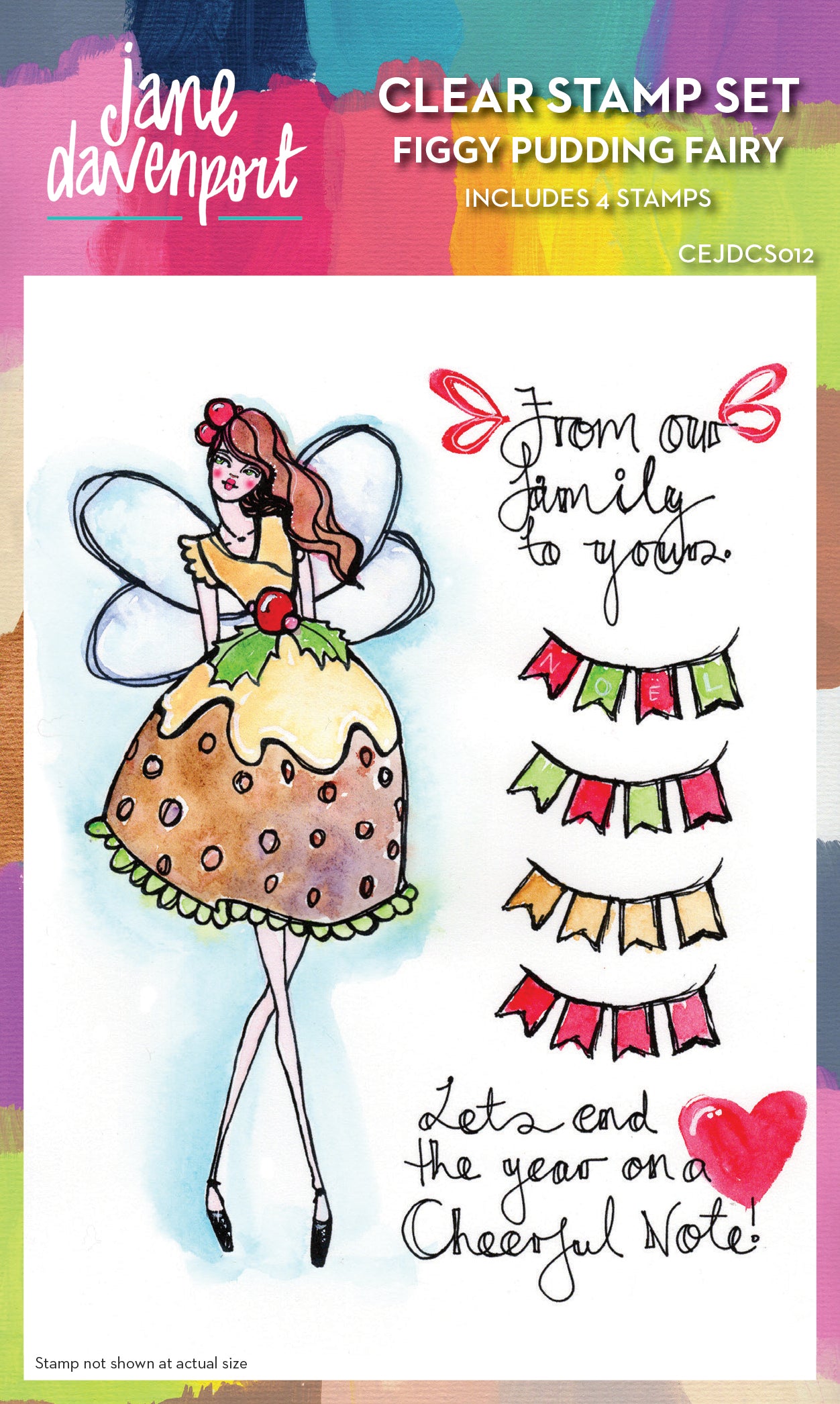 Creative Expressions Jane Davenport Figgy Pudding Fairy 4 in x 6 in Clear Stamp Set