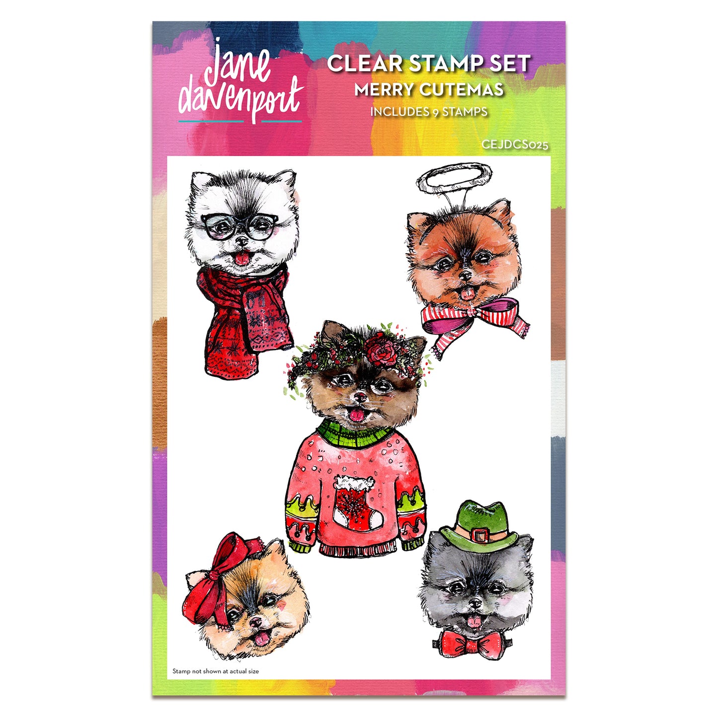 Creative Expressions Jane Davenport Merry Cutemas 6 in x 8 in Clear Stamp Set