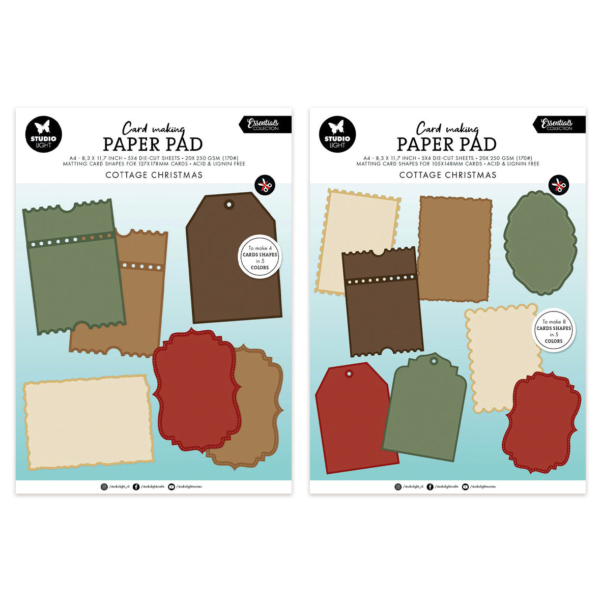 Studio Light Card Making Pad Cottage Christmas
