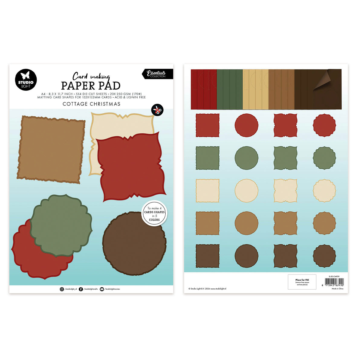 Studio Light Card Making Pad Cottage Christmas